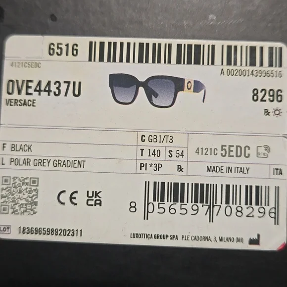 NIB VERSACE POLAR GREY GRADIENT SUNGLASSES - Picture 4 of 4